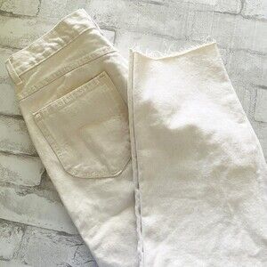 Vintage Chic Womens White High Rise Mom Jeans Slim Straight Leg Raw Hem 13 Tall